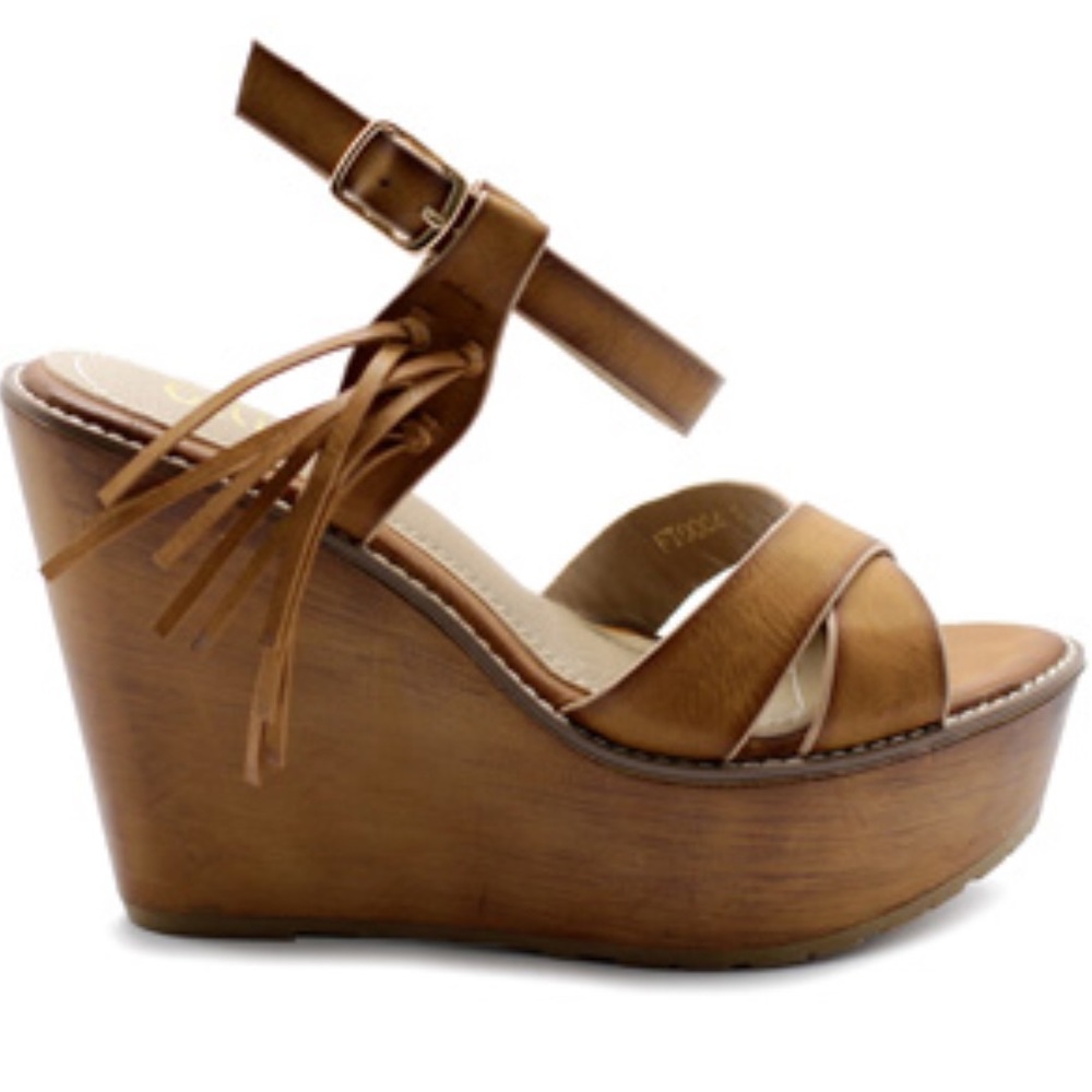 OLLIO - Ankle cuff wedge sandal